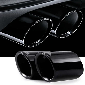 

1 Pair Titanium Black Muffler Exhaust Tail Pipe Tip Stainless Steel Auto Accessories For BMW E90 E92 325 3Series 06-10