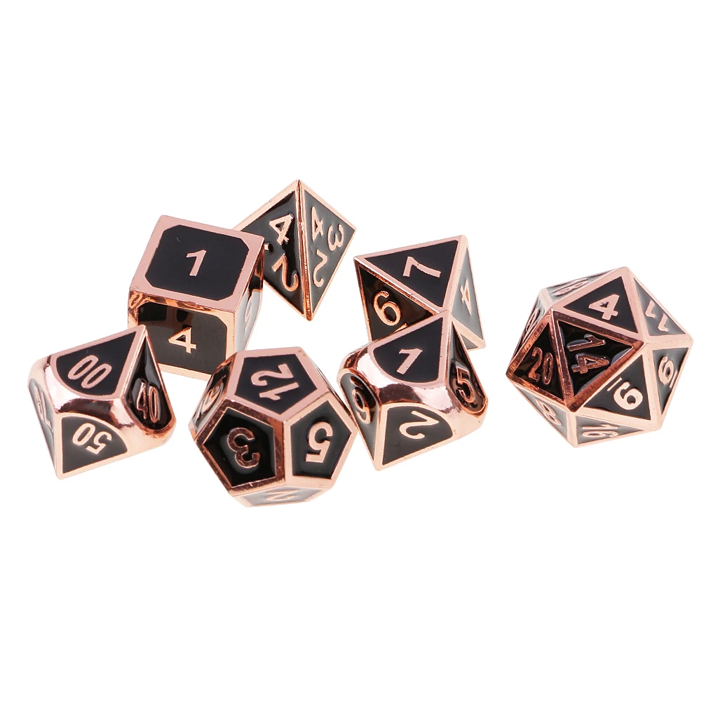 7pcs Polyhedral D4 D6 D8 D10 D12 D20 Sided Dice Set Digital Dices for DND D&D RPG Roleplaying Games Party Supplies