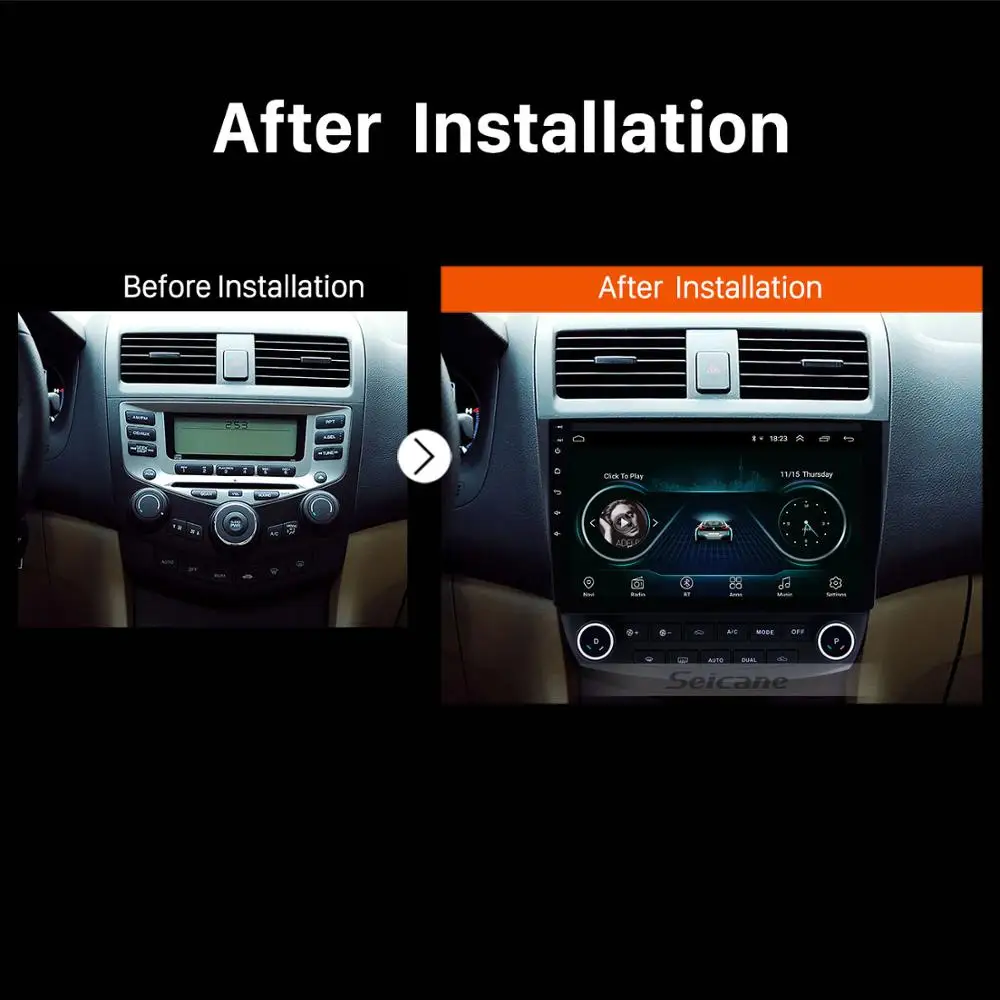 Flash Deal Seicane 2Din Android 8.1 10.1" GPS Car Radio Wifi Multimedia Player Head Unit For Honda Accord 7 2003 2004 2005 2006 2007 5
