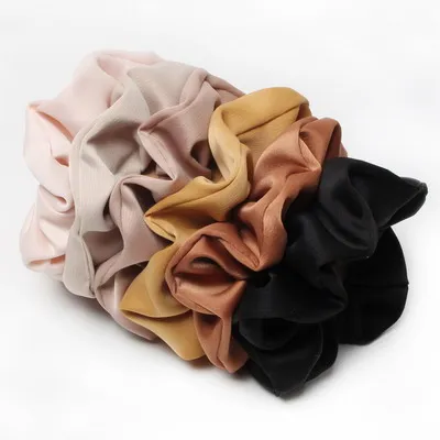 elastic headbands for women Hair Scrunchies Women Elastic Hair Bands for Girls Ponytail Holder Hair Tie Set Hair Accessories 6Pack Satin Solid for Hair alice headband Hair Accessories