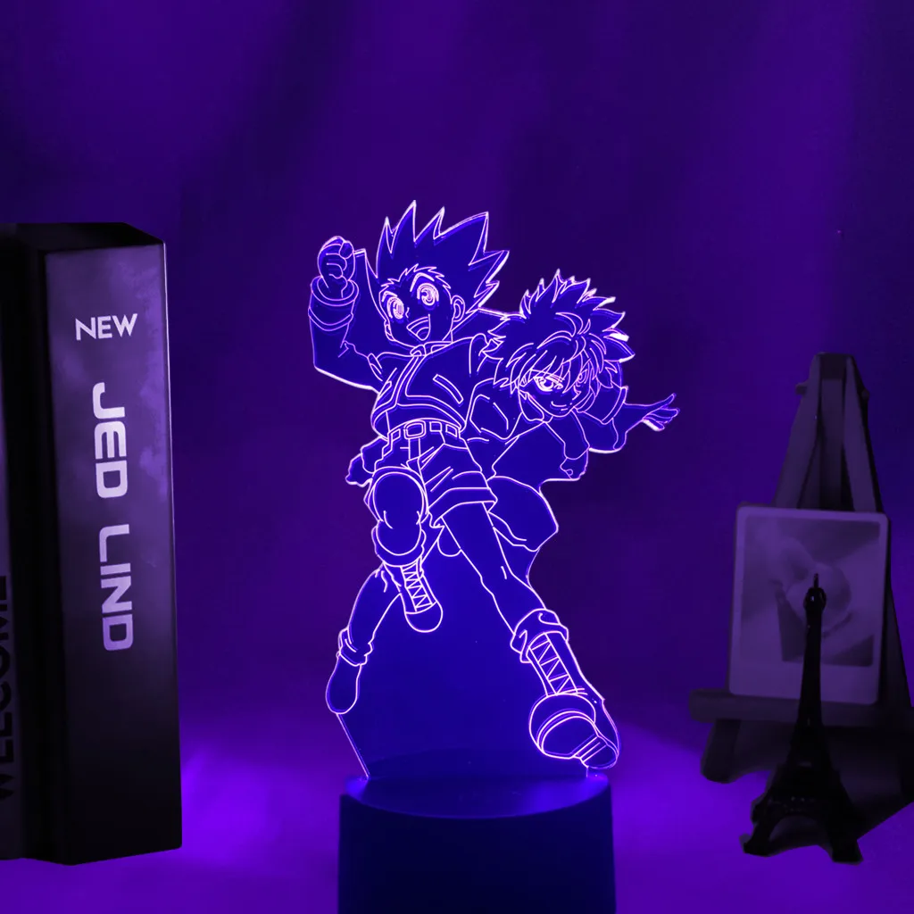 Акриловая аниме 3d лампа Hunter X Killua и Gon для спальни Декор Светильник подарок на день