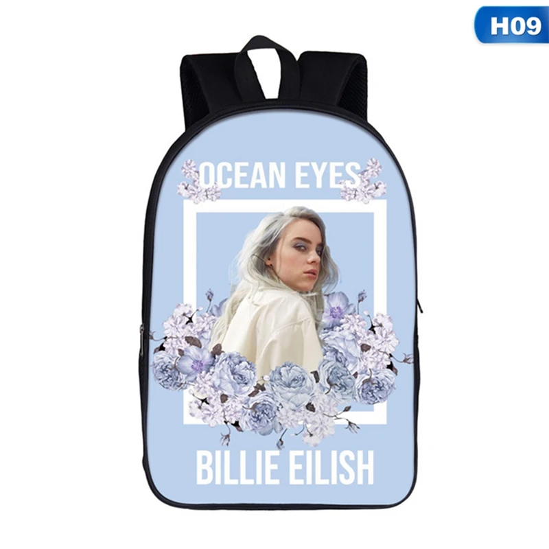 SB0346H09 Billie Eilish рюкзаки женские/мужские Школьные сумки дорожные сумки для ноутбука подростковый рюкзак для ноутбука - Цвет: SB0346H09