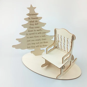 

Home Christmas Decoration Wood Handmade Disassembly Assembled Christmas Tree Computer Engraving Text Chair Desktop 3D Decoration