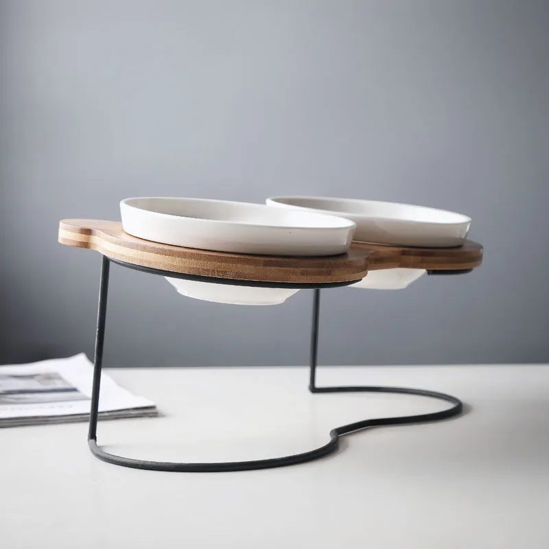 Tanie Moda wysokiej klasy miska dla zwierząt różne wzory kreskówkowe półka ze stali nierdzewnej miseczka ceramiczna karmienie i miski do picia dla psa i kota