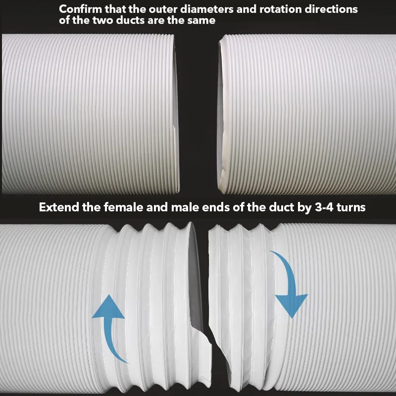 13/15 см диаметр универсальная выхлопная труба для кондиционирования воздуха трубы шланг вытяжной регулируемый вращение по часовой стрелке/против часовой стрелки удлинительных труб для дома