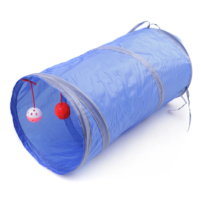 7Color Pet Cat Tunnel 2 Holes Play Tubes Balls Collapsible Crinkle Kitten Toys Puppy Rabbit Play Dog Tunnel Tubes Dropshipping