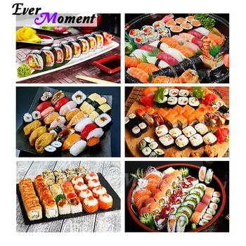 

Ever Moment Diamond Painting Japanese Food Sushi Brilliant Rhinestones Pictures Art Wall Diamond Display Embroidery 3F2501