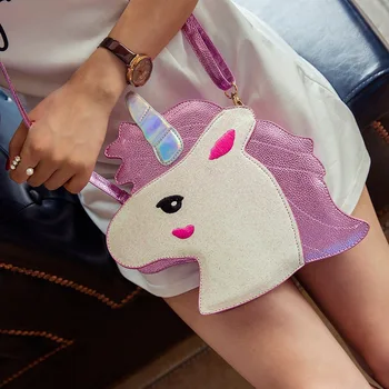 

Fashion brand unique design laser cute unicorn diamond shape envelope package Clutch handbags wallet purse