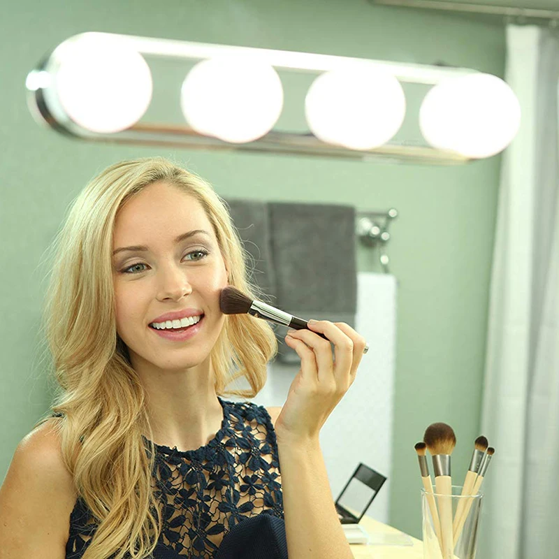 Светодиодный ная зеркальная лампа для макияжа с 4 лампочками портативный