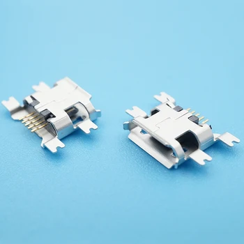 

50pcs/lot 5Pin B Type Heavy Plate With Curling Side Female Jack Micro USB Charging Port Connector Socket For Sony Huawei ZTE etc