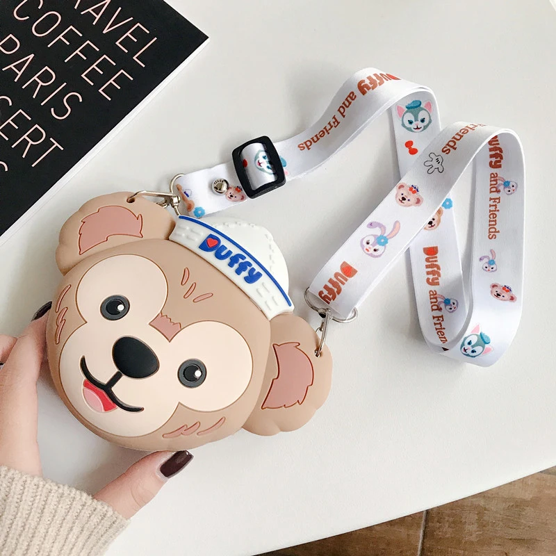 Универсальная сумка Duffy bear, кошелек, сумка для airpods, монета, помада, шеллимея, сумка через плечо, кобура, подарок для девочки+ длинный ремень