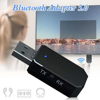 

2 in 1 Bluetooth 5.0 Audio Adapter Transmitter and Receiver w/ Audio Cable for Phones Speakers Headphones In Stock Fastshipping