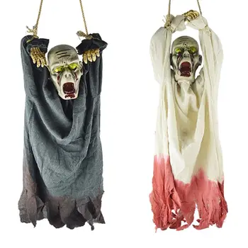 

Hanging Horror Skeleton Ghost Prop Devil Electric Ghost Doll Scary Face Creepy Accessory for Halloween