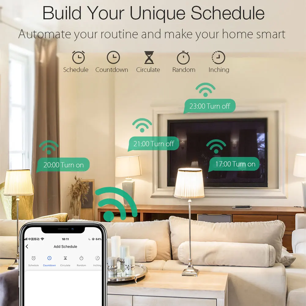 BlitzWolf EU Plug 3680W 16A WIFI Умная розетка Беспроводной настенный выключатель розетки Smart