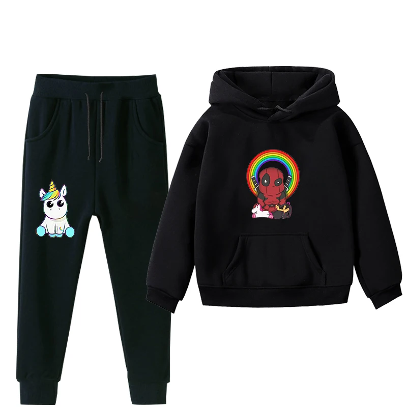 Unicorn Autumn Winter Children Toddler Baby Boys Girls Clothes Hoodies Pants 2Pcs/set Outfit Infant Kids Casual Tracksuits - Цвет: 17
