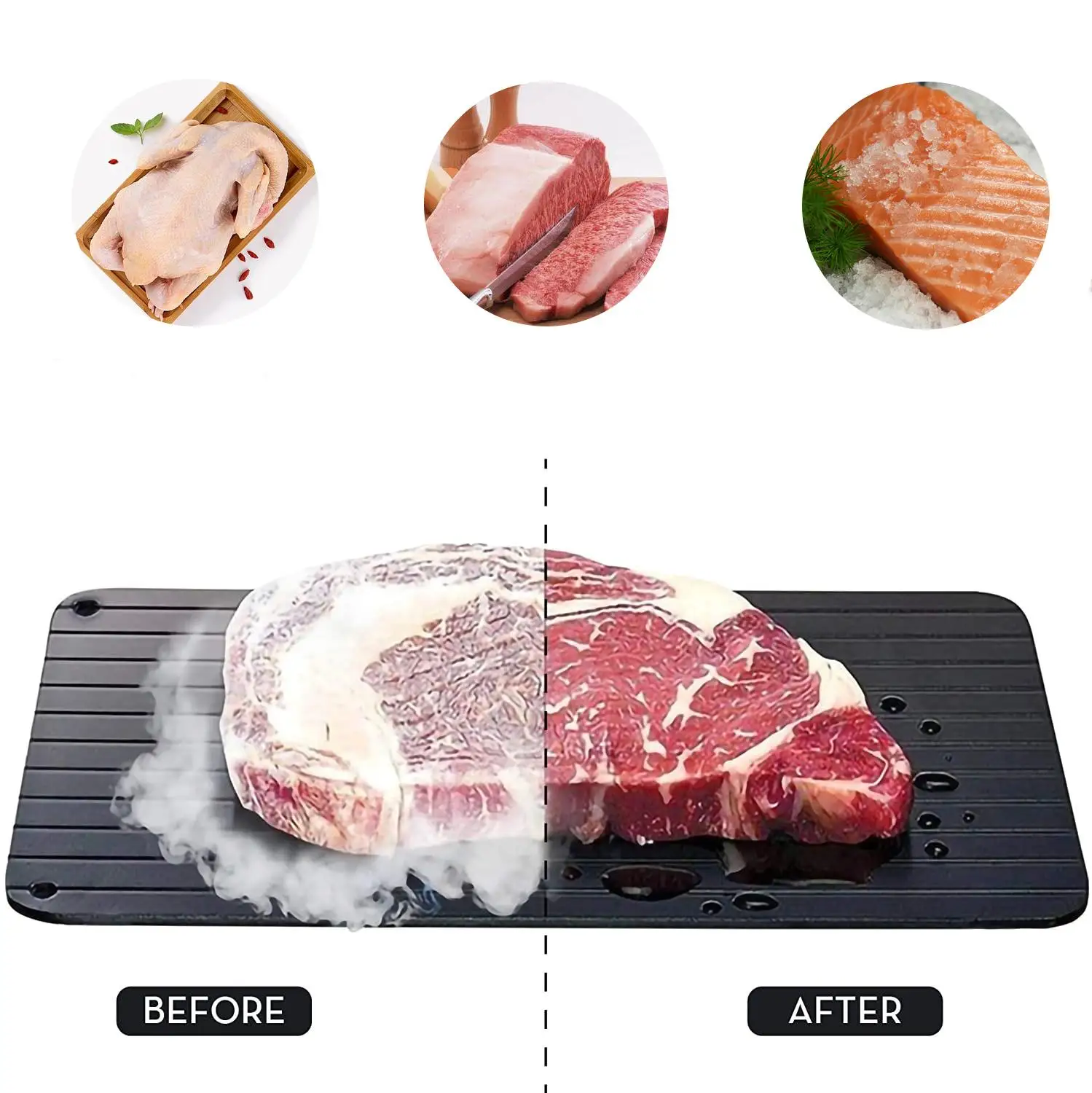 Defrosting Tray For Meat Easy Thaw Tray Defrost Food Quickly And