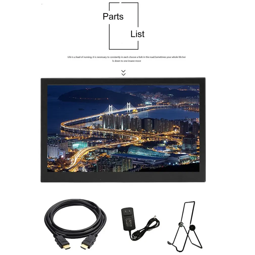 13.3 inch Portable Monitor HDMI 1366*768 HD IPS Display Computer LED Monitor with Leather Case for