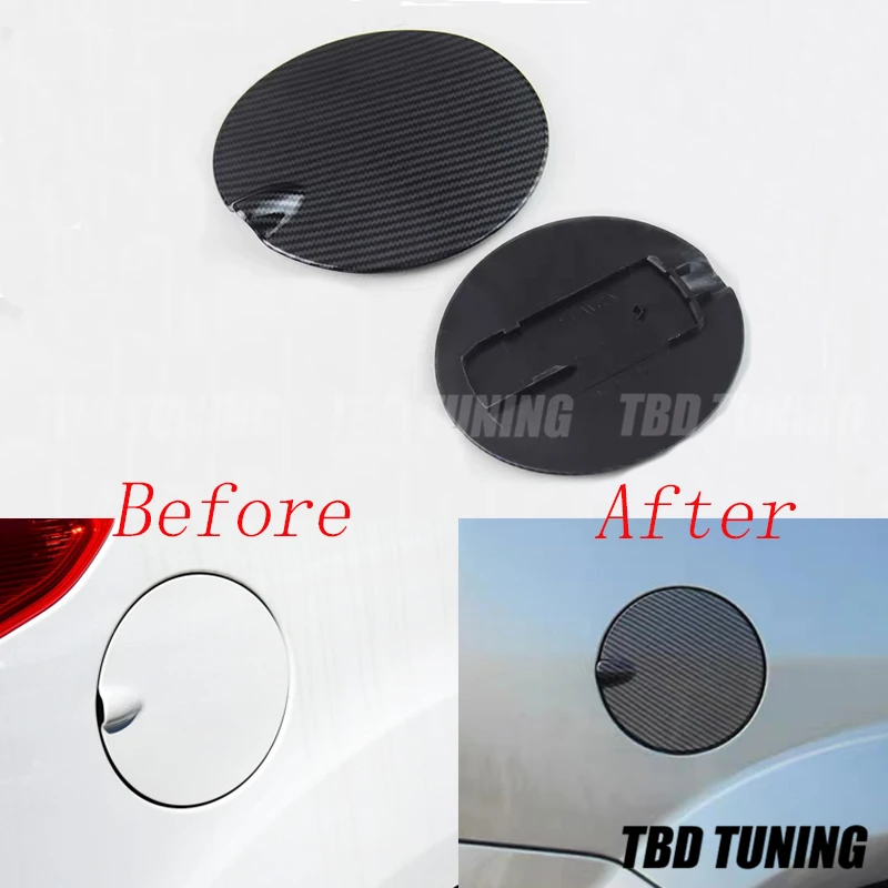 Carbon Fiber Look Fuel Tank Cap Cover For Ford Focus Mk2 2005 2006 2007