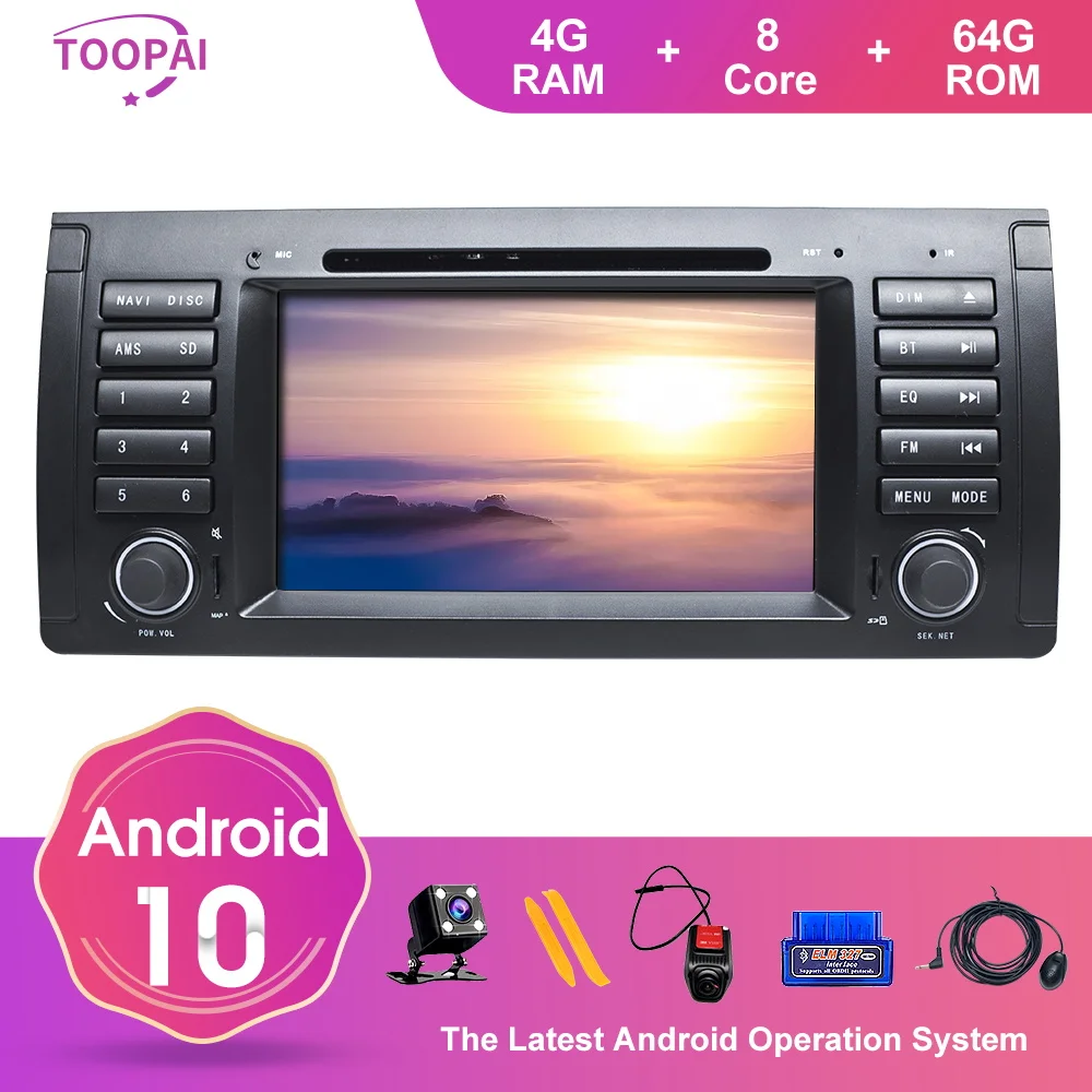 TOOPAI Android 10 For BMW 5 E39 X5 E53 7 E38 M5 1996 1997 1998 1999 2001 Auto Radio Stereo Head Unit Multimedia Player GPS Navi |