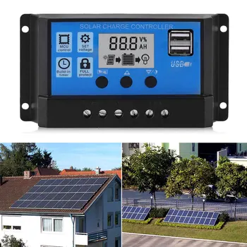 

Vehemo 10A-100A Charge Controller MPPT Solar Charge Inverters MPPT Solar LCD MPPT Controller Regulato Auto Battery