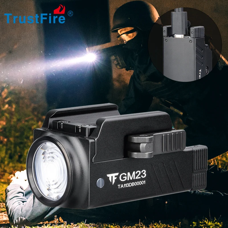 TrustFire GM23 тактическая вспышка 800 люмен установленный ффонарь USB Перезаряжаемый |