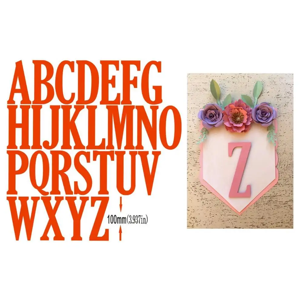 

26 Alphabet Letters Metal Cutting Dies Stencil Scrapbooking DIY Album Stamp Paper Card Embossing Decor Craft
