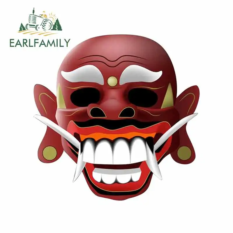 Earlfamily 13 Centimetri X 13 Centimetri Per Bali Maschera Maschera Di Cartone Animato Adesivi Per Auto Casco Moto Protezione Solare Vinile Jdm Paraur