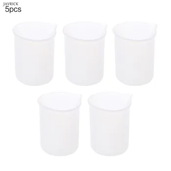 

JAVRICK 5 Pcs/pack 100 ml Crystal Epoxy Silicone Measuring Cup DIY Handmade Tool with Scale Non-stick Adjusting Mixing Cups