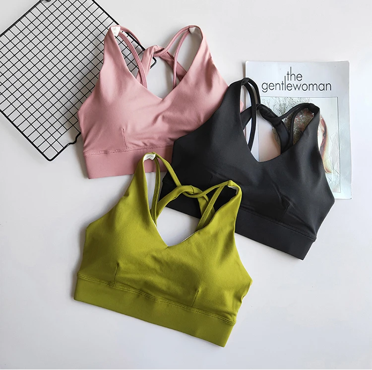 

Fitness Top Push Up Yoga Bra Crop Top Adjustment Activewear Women Gym Sports Bra Running Shockproof Workout Yoga Bras