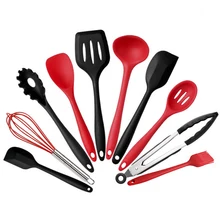 1pc conjunto de utensílio de silicone antiaderente resistente ao calor espátula pinças turners conjunto para cozinhar panelas cozinha ferramenta bpa livre
