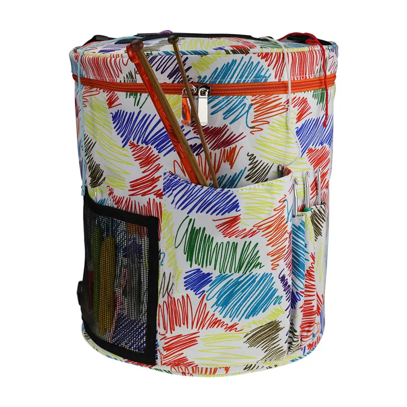 Полосатый пустой мешок для хранения пряжи с крючками для вязания спицами и крючками для вязания плетение Одежда Аксессуары для шитья - Цвет: Empty Big