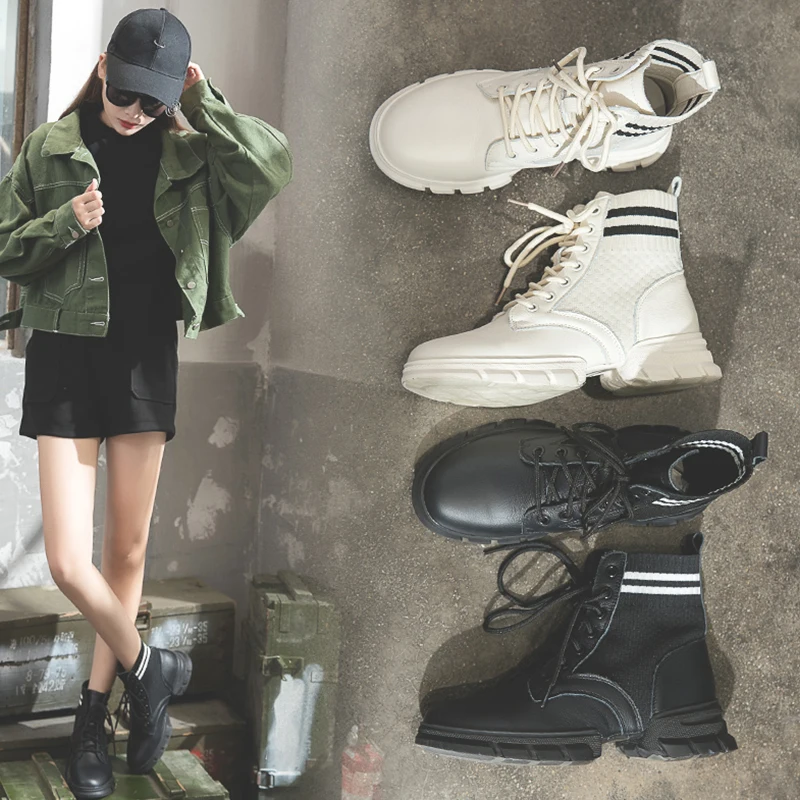 Bootee/ женские ботинки на низком каблуке; женские резиновые сапоги; ботинки на шнуровке; роскошные дизайнерские женские сапоги до середины икры с круглым носком