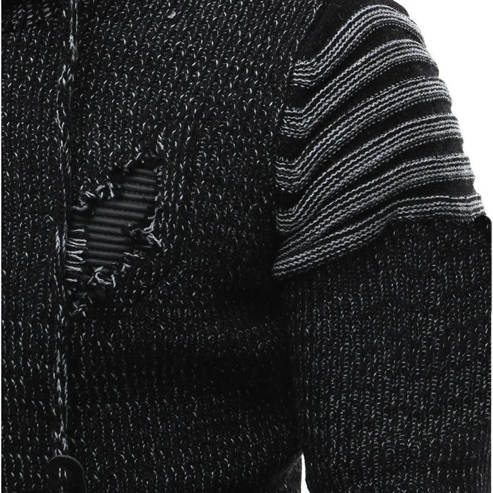 Хороший мужской длинный рукав зимний сплайсинг Повседневный эластичный Топ с высоким воротником Блузка джемпер мужская одежда свитера свитер с высоким воротом