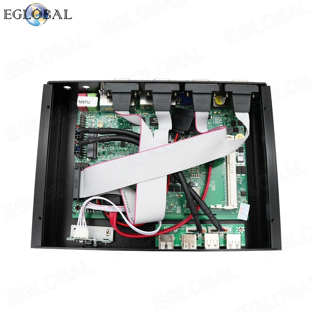 Процессор Eglobal fanless mini pc Core i5 3317U celeron 1007 Dual Nics 4 RS232 COM промышленный компьютер с HDMI + VGA