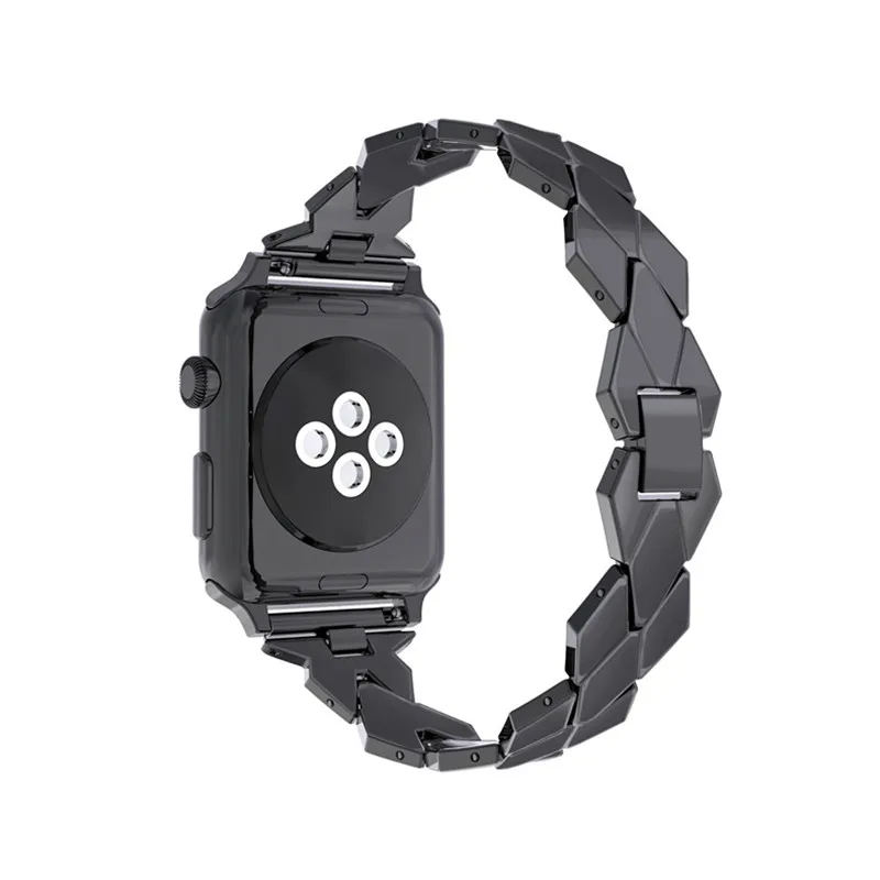 black Ремешок из нержавеющей стали для Apple Watch band 42 мм/38 мм iwatch 4/3 band 44 мм 38 мм металлический браслет ремень ремешок для часов аксессуары для часов - Цвет ремешка: black
