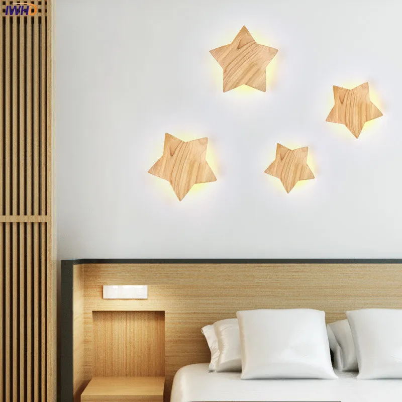 IWHD Wooden Wall Lamp Simple Nordic Wall Light LED Wall+Lamps Mirror Light Bathroom Light Creative Fixtures For Home Lighting (4)