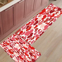 2 шт. Коврики для кухни День Святого Валентина Красное сердце любовь коврики для входной двери ванной комнаты гостиной двери коврики домашний декор