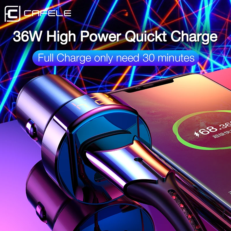 Cafele Quick Charge 4 0 3 USB Автомобильное зарядное устройство для Huawei iPhone Xiaomi QC4.0 QC3.0 Авто