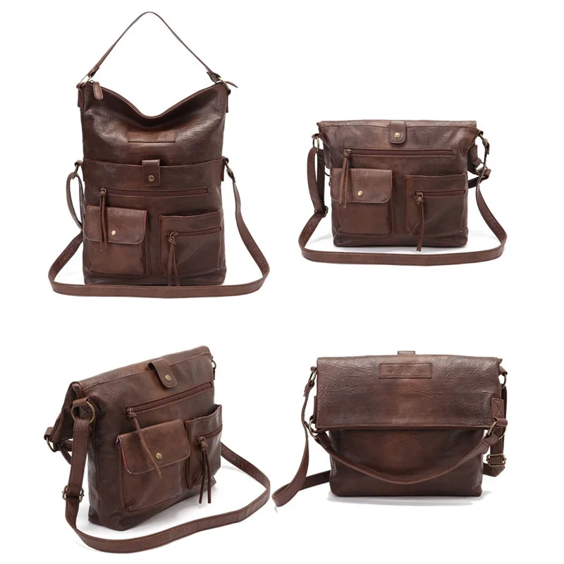 Women Shoulder Bag Tote 14' Pu Leather Handbags Crossbody Fold Over Packets Fashion Casual