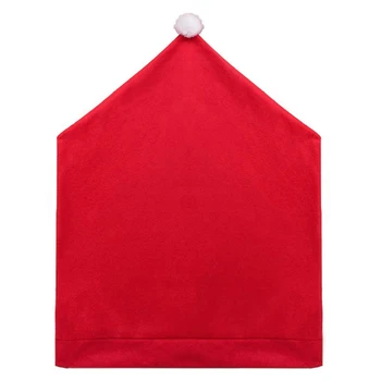

New Xmas Chair Cap Sets, Santa Hat Chair Covers, Red Hat Dinner Chair Protector Sets for Christmas Banquet Holiday Festival Deco