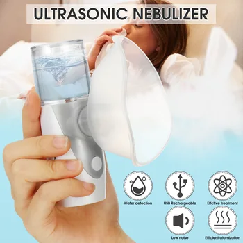 

Ultrasonic Mesh Nebuliser Portable USB Rechargeable Handheld Kids Adults Respirator Humidifier Silent Medical Steaming Inhaler