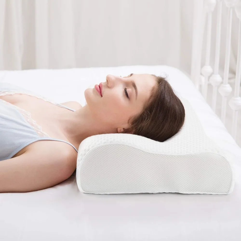 Orthopedic contour pillow support back, stomach side sleepers8050