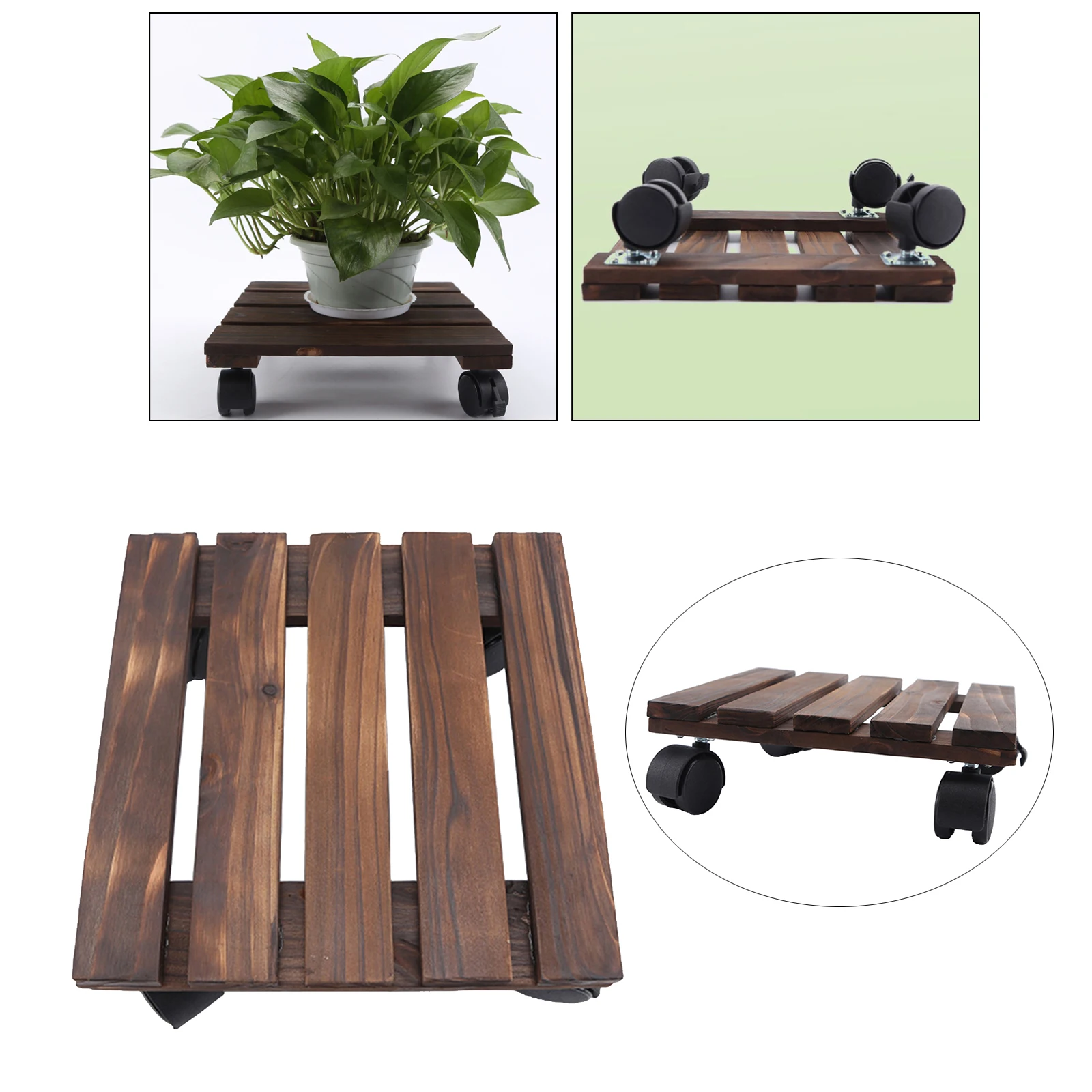  Holibanna Plant Stroller Plant Caddy Plant Caddy Movable Flower  Pot Stand Square Flower Pot Mover Plastic Planter Pallet Dolly Caster with  Wheels for Indoor Outdoor Resin Plant Pots Tray Food Tray 