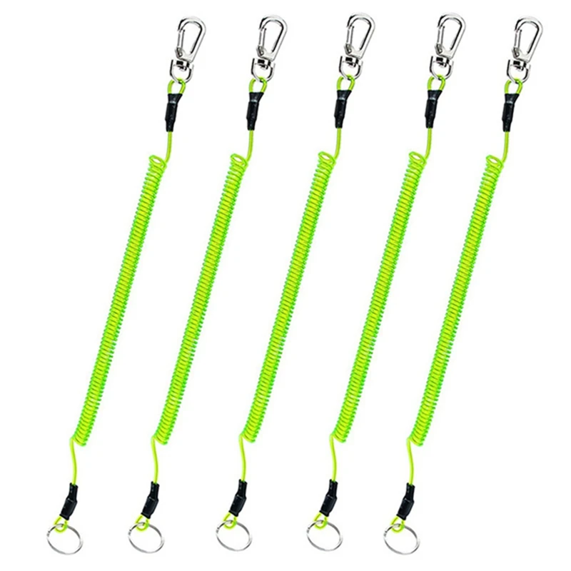 Key Lanyard Fishing Missed Rope Key Koord Key Chain Elastic Coil Stretch Tether Fashion Wire Spring Rope Lockable Metal Key Cord