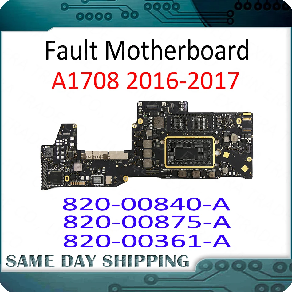 Неисправная материнская плата A1708 для MacBook Pro 13 дюймов ремонта с чипами CD3215B03 980 YEF