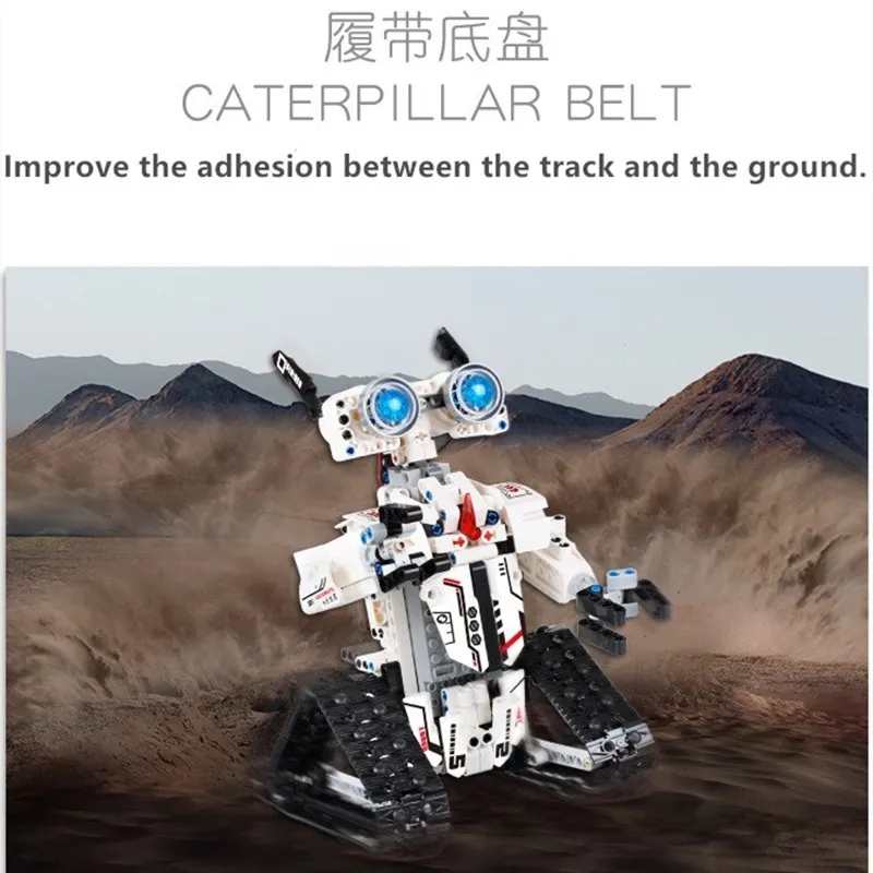 Remote Control APP Programming Robot 2.4G RC Movable Crawler Type Gravity Sensor Path Mode Assembled Building Block Robot Toy 5