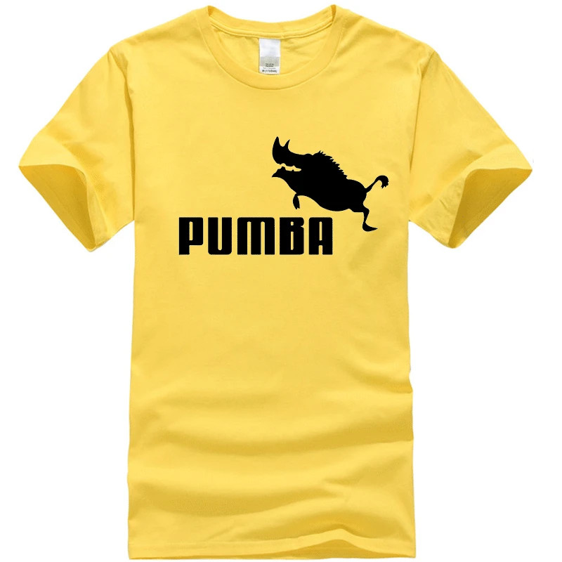 Новинка года, брендовые футболки homme Pumba, Мужская футболка с короткими рукавами, хлопок, летняя повседневная футболка для мальчиков, модная футболка - Цвет: Yellow