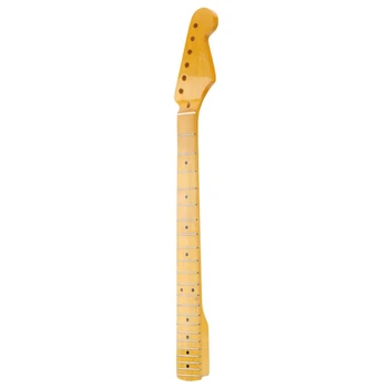 

22 Fret Yellow Gloss Maple Guitar Neck Maple Fingerboard with Dot for ST FD Electric Guitar Replacement