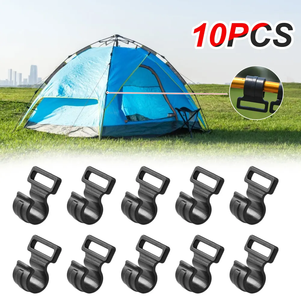 5/10Pcs Tent Hooks Camping Caravan Awning Tent Pole Plastic Inner C Clips 
