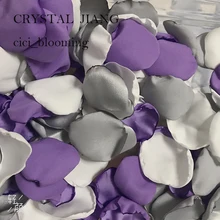 Лавандовые лепестки серебристого и белого цветов для свадеб, мягкие лепестки роз для девочек, 100 шт./лот